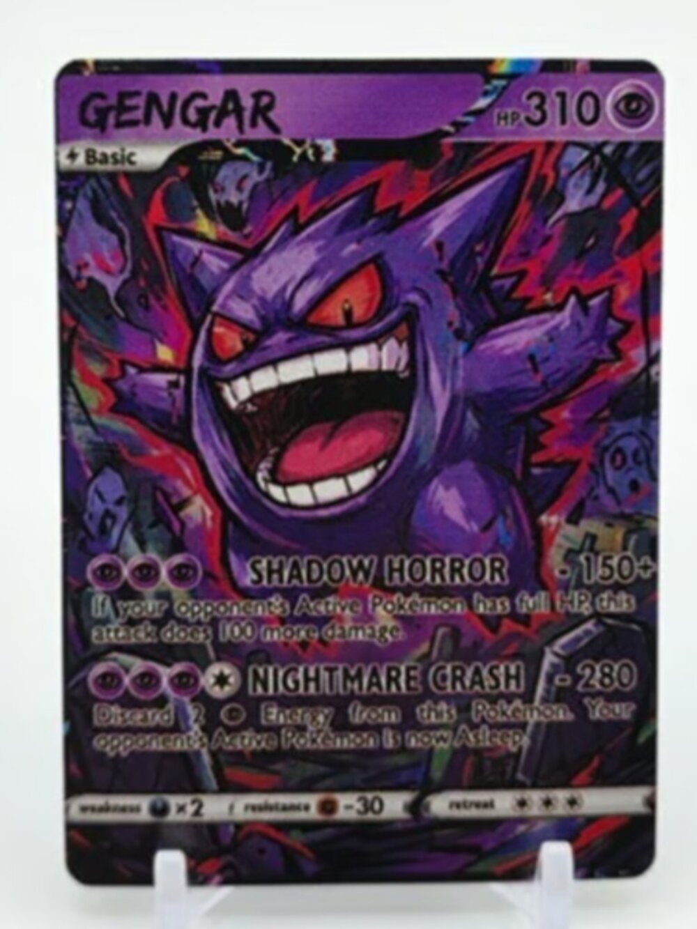 GENGAR Fan-Art READ DISCRIPTION: HOLO GENGAR Card GENGAR Pokemon Card p1